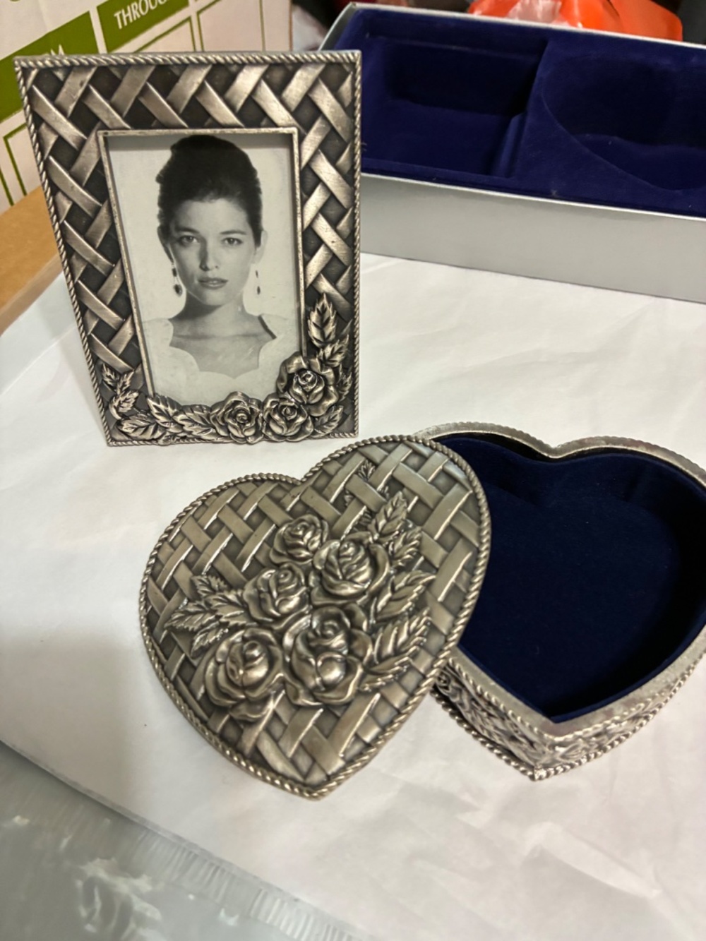Royal Limited Silver 3 x 4 inch frame and matching jewelry dish